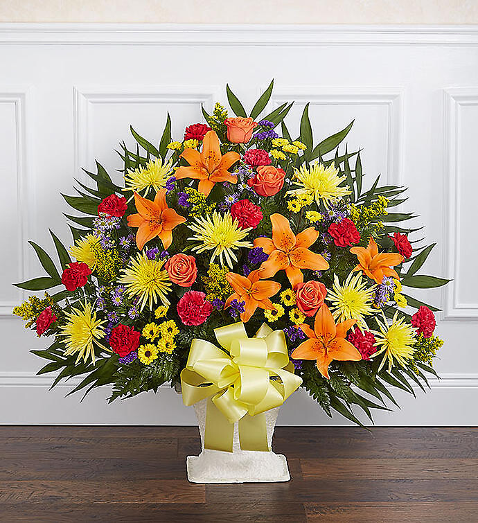 Heartfelt Tribute&amp;trade; Floor Basket- Bright