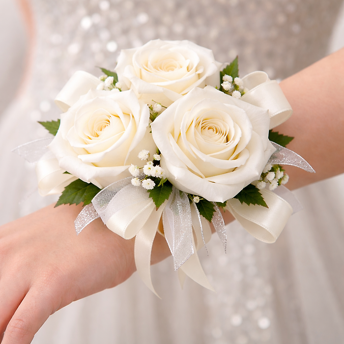 Classic Triple Rose Wrist Corsage