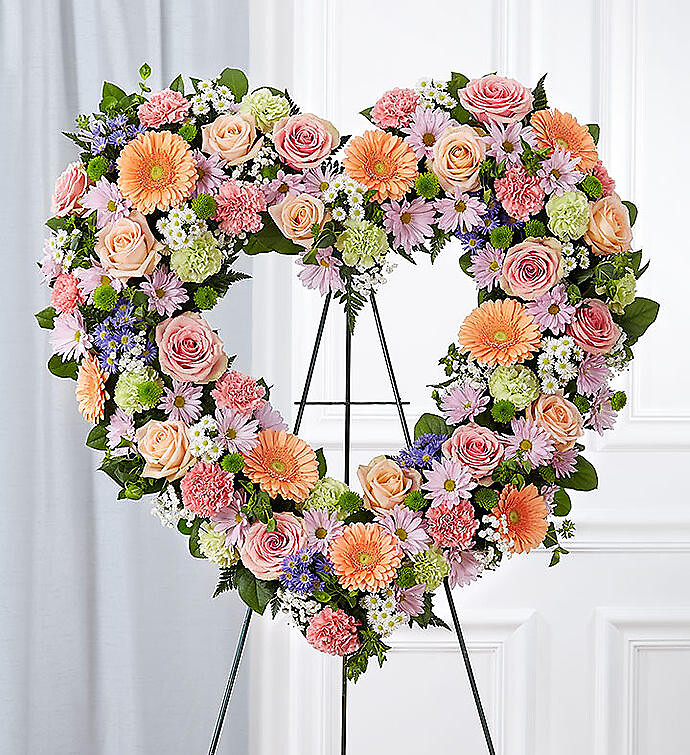 Always Remember&amp;trade; Floral Heart Tribute- Pastel