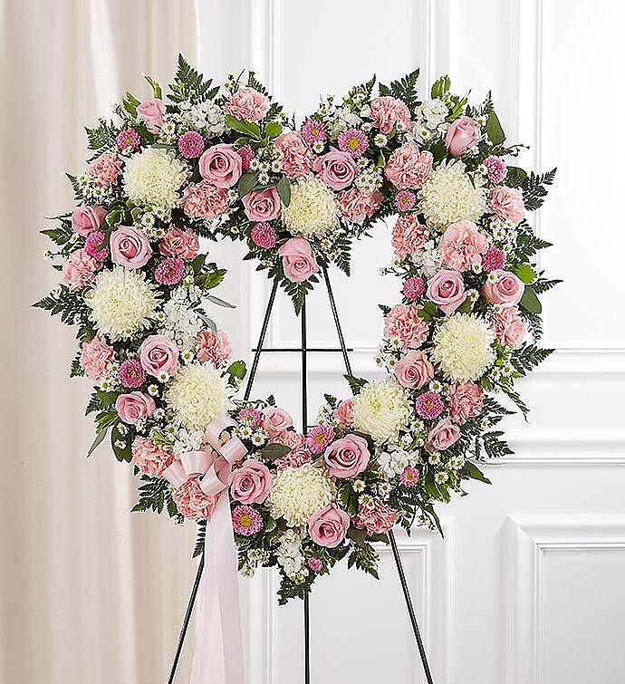 Always Remember&amp;trade; Floral Heart Tribute- Pink